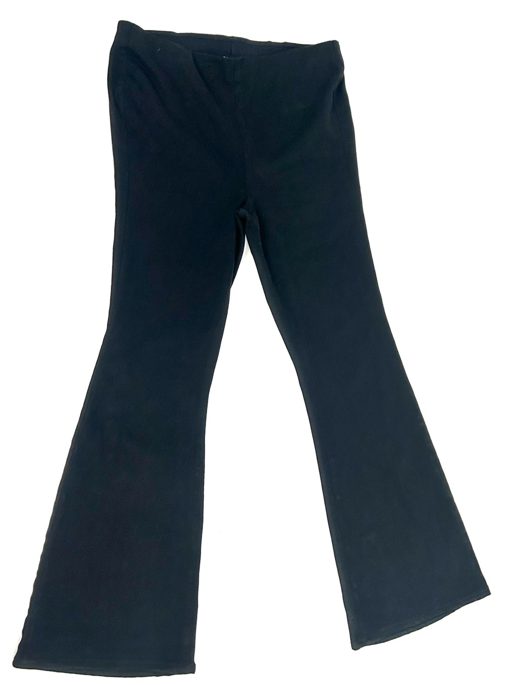 Frank & Eileen Flare Leggings Pants 32 Black Pull On Stretch Bootcut